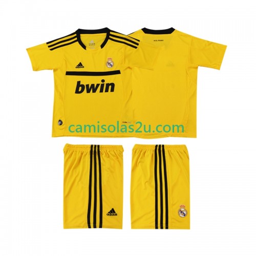 Camisolas de futebol Real Madrid 2011 2012 Guarda Redes Retro Criança Equipamento Principal Manga Curta Camisolas de futebol Real Madrid 2011 2012 Guarda Redes Retro Criança Equipamento Principal Manga Curta